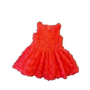 Cherokee Girls Coral Floral Dress Size 3T